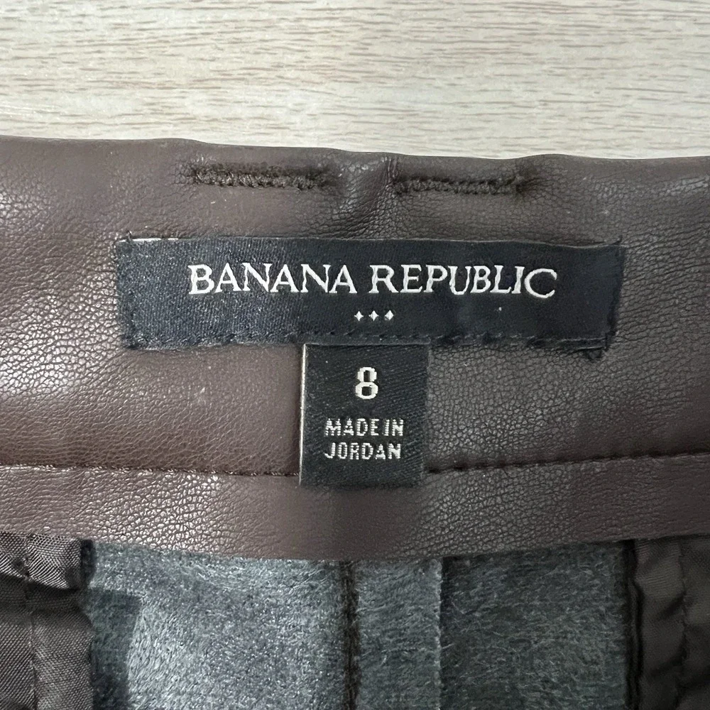 Banana Republic Women's 8 Faux Vegan Leather Shorts Chocolate Brown High‎ Rise